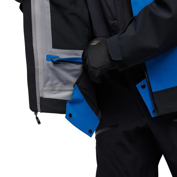 Black Diamond Recon Stretch PRO Shell Jacket Parka Black Kingfisher Blue Mens M. - Picture 5 of 9
